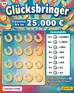 Rubbellos Glücksbringer in der Annahmestelle