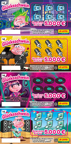 Glücksschwein Los im Lotto Kiosk