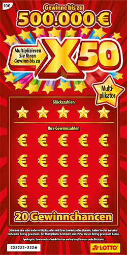 Das Rubbellos X50 in der Annahmestelle