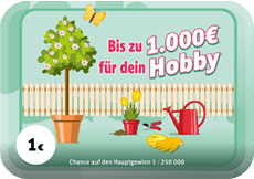 Gewinne bis zu 1.000 € für dein Hobby mit dem Hobby-Los.