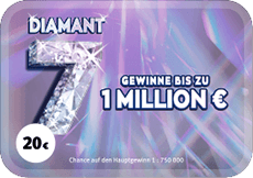 Rubbellos Diamant 7. Gewinne bis zu 1 Million €.