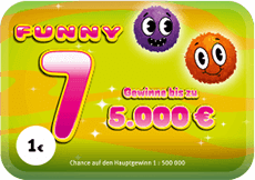 Rubbellos Funny 7. Gewinne bis zu 5.000 €.