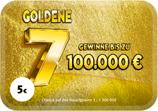 Rubbellos Goldene 7. Gewinne bis zu 100.000 €.
