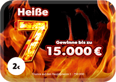 Rubbellos Heiße 7. Gewinne bis zu 25.000 €.