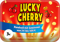 Rubbellos Lucky Cherry. Gewinne bis zu 500 €.