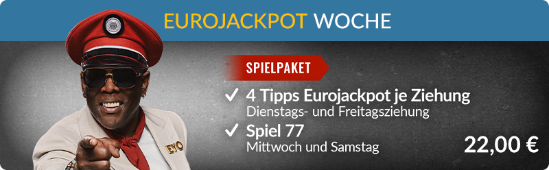 Eurojackpotwoche mit Eurojackpot und Spiel 77