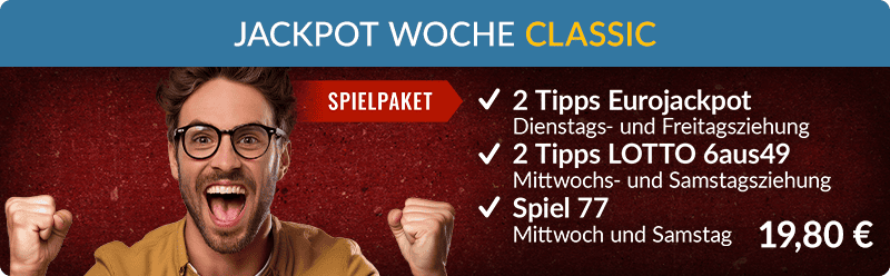 Jackpot-Woche Classic mit LOTTO 6aus49, Eurojackpot und Spiel 77